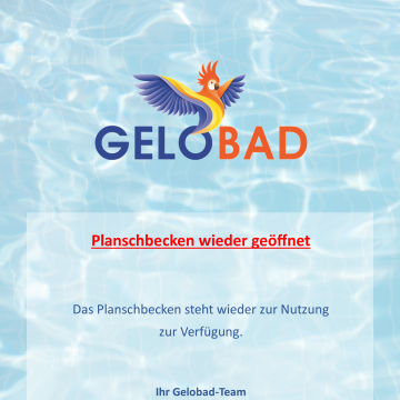 Freigabe Planschbecken Gelobad