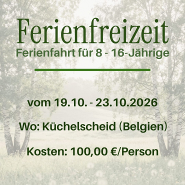 Herbstferienfahrt Zille 2026