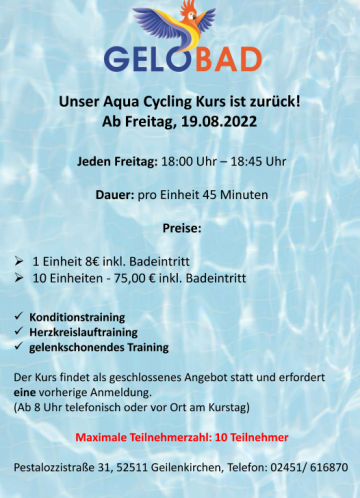 Kurs Aqua Cycling