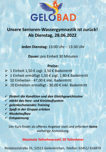 Kurs Seniorenwassergymnastik