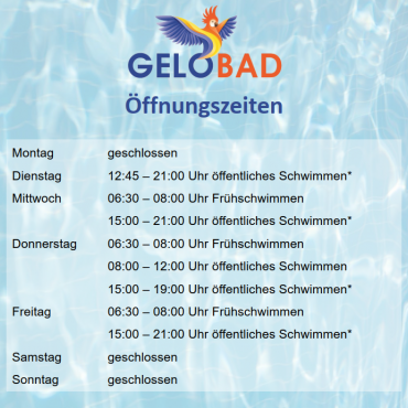 Neue Öffnungszeiten im Gelobad ab 27. Oktober 2025