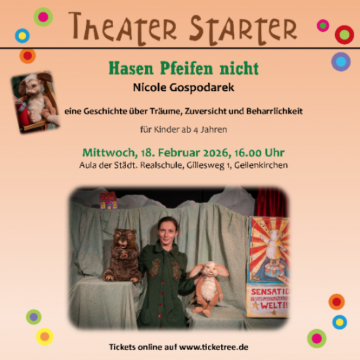 Plakat Aufführung „Hasen pfeifen nicht