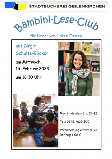 Plakat Bambini-Lese-Club Februar 2023