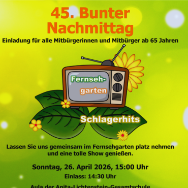 Plakat zum 45. Bunten Nachmittag der Stadt