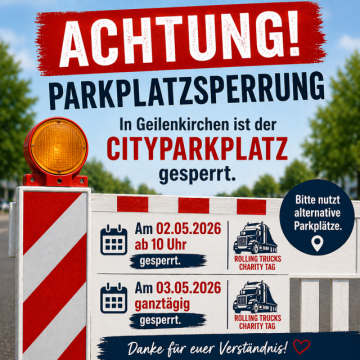 Sperrung Cityparkplatz 2. Mai