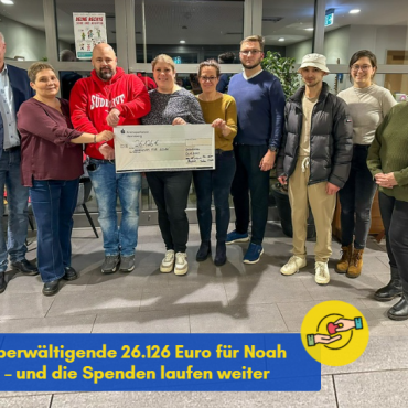 Überwältigende 26.126 Euro für Noah – und die Spenden laufen weiter